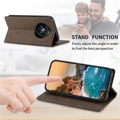 DF-05 For Realme 12 5G / 12x 5G Business Case PU Leather RFID Blocking Wallet Phone Cover