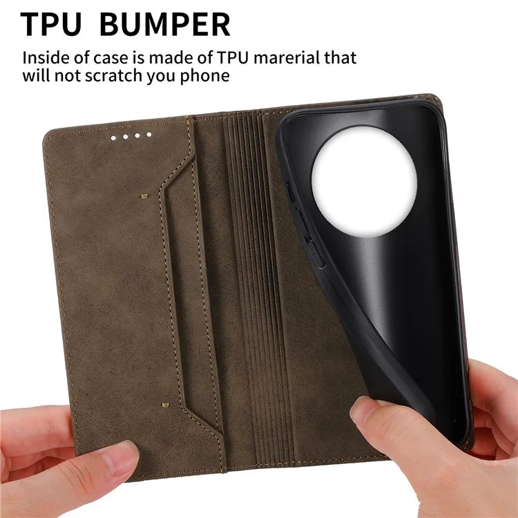 DF-05 For Realme 12 5G / 12x 5G Business Case PU Leather RFID Blocking Wallet Phone Cover