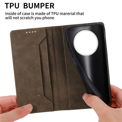 DF-05 For Realme 12 5G / 12x 5G Business Case PU Leather RFID Blocking Wallet Phone Cover