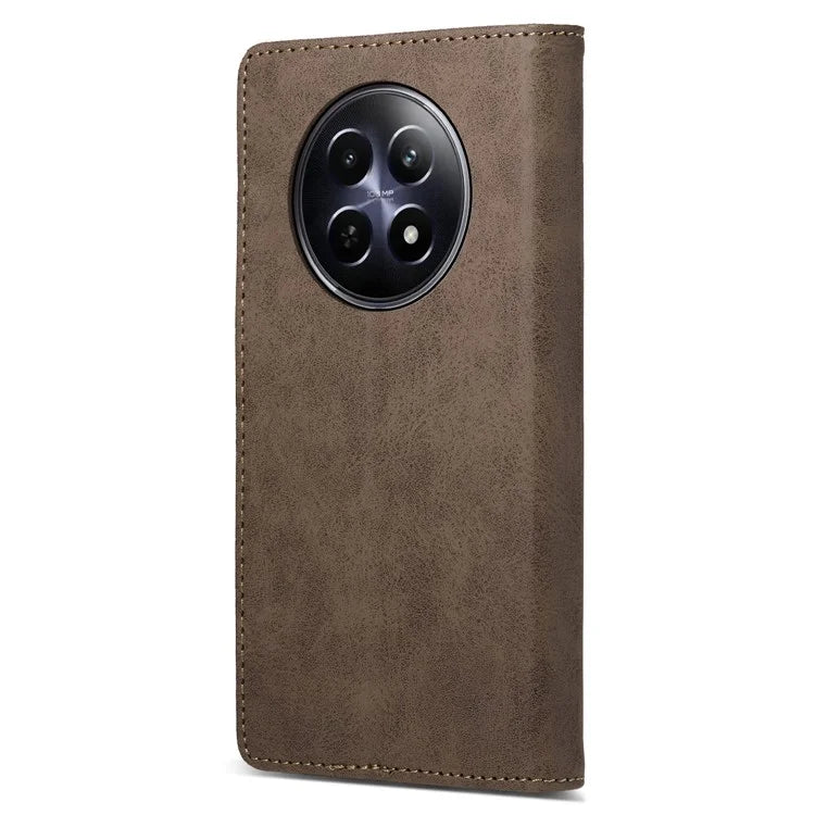 DF-05 For Realme 12 5G / 12x 5G Business Case PU Leather RFID Blocking Wallet Phone Cover