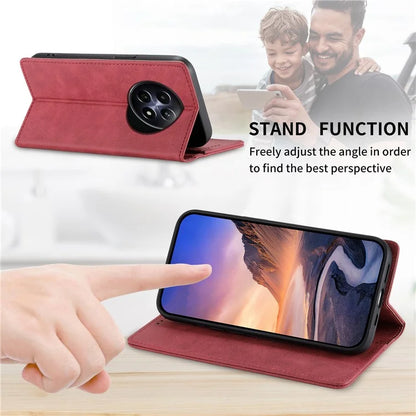 DF-05 For Realme 12 5G / 12x 5G Business Case PU Leather RFID Blocking Wallet Phone Cover