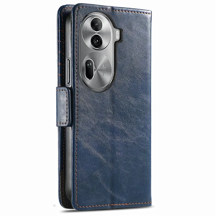 CASENEO 002 Series For Oppo Reno11 Pro 5G (Global) Leather Case Wallet Design Splicing Smart Phone Cover