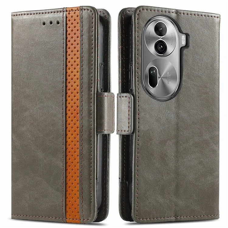 CASENEO 002 Series For Oppo Reno11 Pro 5G (Global) Leather Case Wallet Design Splicing Smart Phone Cover