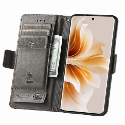 CASENEO 002 Series For Oppo Reno11 Pro 5G (Global) Leather Case Wallet Design Splicing Smart Phone Cover