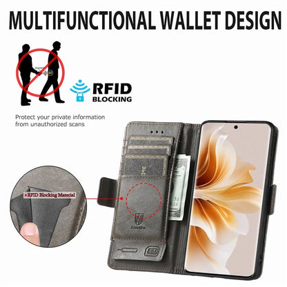 CASENEO 002 Series For Oppo Reno11 Pro 5G (Global) Leather Case Wallet Design Splicing Smart Phone Cover