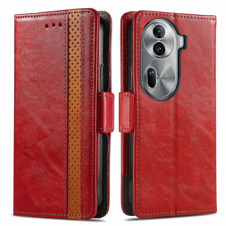 CASENEO 002 Series For Oppo Reno11 Pro 5G (Global) Leather Case Wallet Design Splicing Smart Phone Cover