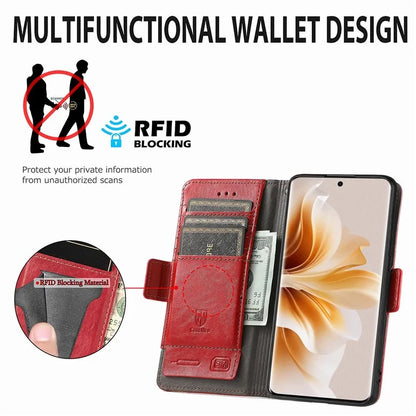 CASENEO 002 Series For Oppo Reno11 Pro 5G (Global) Leather Case Wallet Design Splicing Smart Phone Cover
