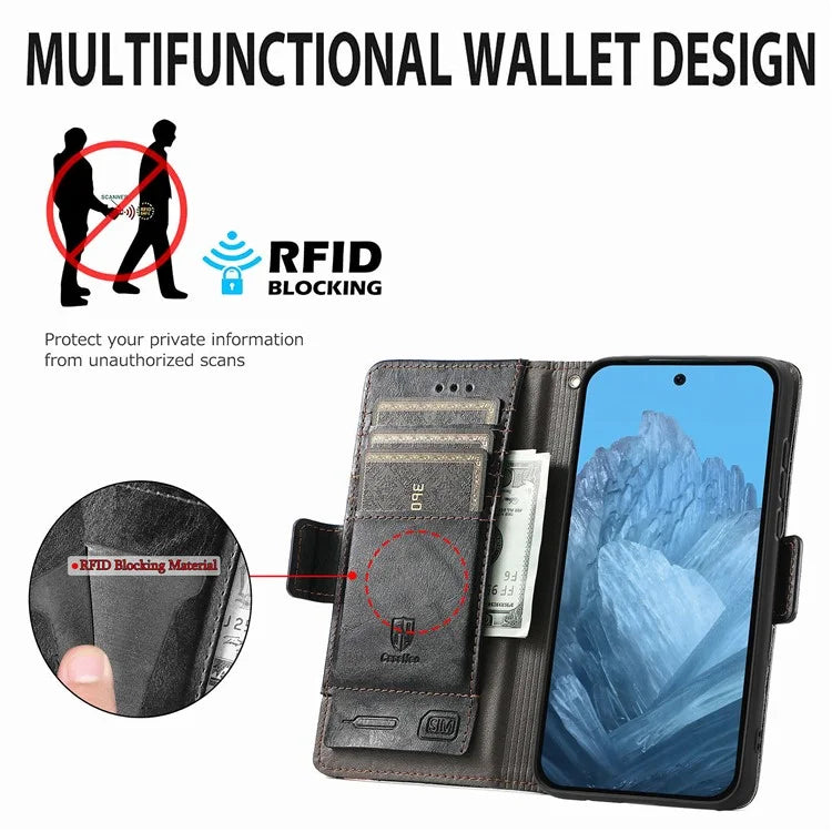 CASENEO 002 Series For Google Pixel 9 Pro XL Case Splicing Leather Wallet Phone Cover