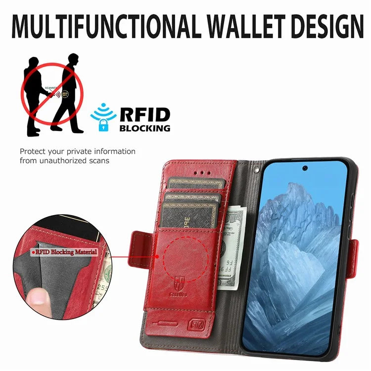 CASENEO 002 Series For Google Pixel 9 Pro XL Case Splicing Leather Wallet Phone Cover