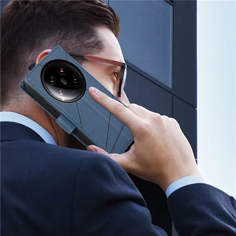 DF-06 For Xiaomi 14 Ultra Case Line Imprinted Leather Phone Cases Wholesale