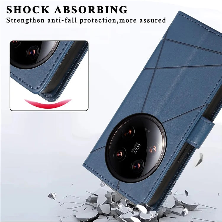 DF-06 For Xiaomi 14 Ultra Case Line Imprinted Leather Phone Cases Wholesale