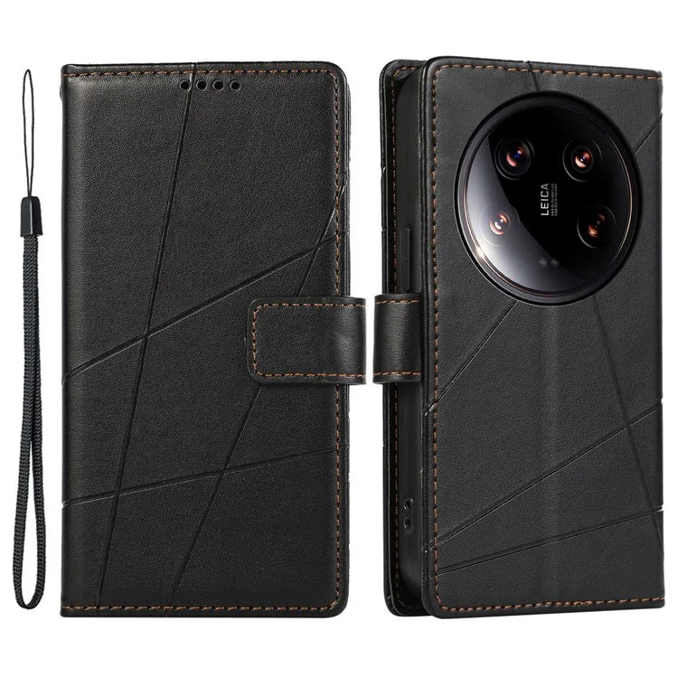 DF-06 For Xiaomi 14 Ultra Case Line Imprinted Leather Phone Cases Wholesale