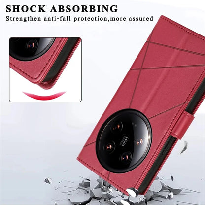 DF-06 For Xiaomi 14 Ultra Case Line Imprinted Leather Phone Cases Wholesale