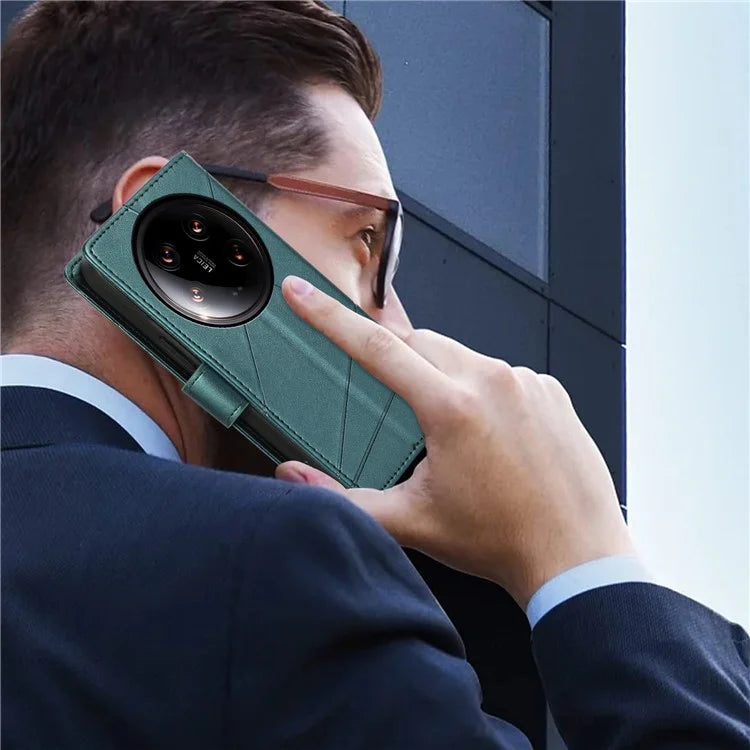 DF-06 For Xiaomi 14 Ultra Case Line Imprinted Leather Phone Cases Wholesale