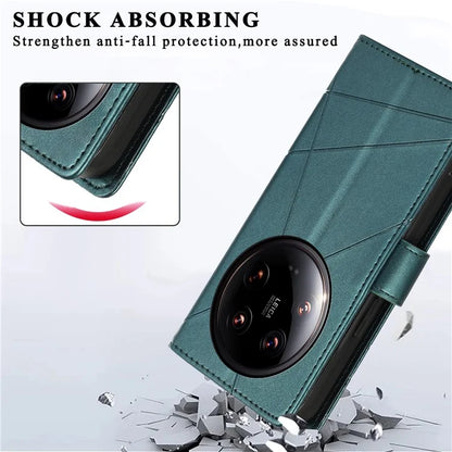 DF-06 For Xiaomi 14 Ultra Case Line Imprinted Leather Phone Cases Wholesale