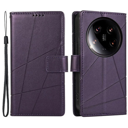 DF-06 For Xiaomi 14 Ultra Case Line Imprinted Leather Phone Cases Wholesale