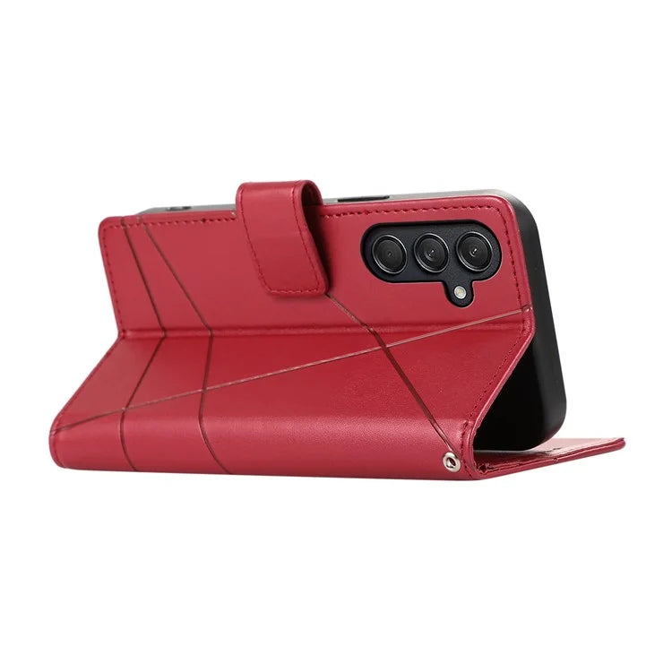 DF-06 For Samsung Galaxy M55 5G / C55 5G / F55 5G Case Line Imprint Leather Bump Proof Cover Cell Phone Accessory Wholesale