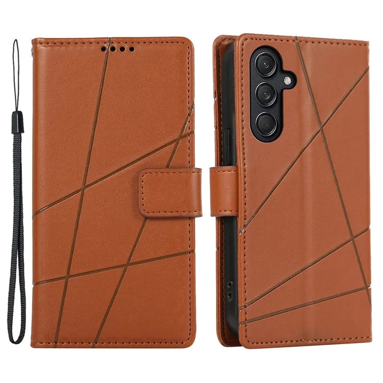 DF-06 For Samsung Galaxy M55 5G / C55 5G / F55 5G Case Line Imprint Leather Bump Proof Cover Cell Phone Accessory Wholesale