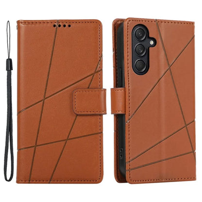 DF-06 For Samsung Galaxy M55 5G / C55 5G / F55 5G Case Line Imprint Leather Bump Proof Cover Cell Phone Accessory Wholesale