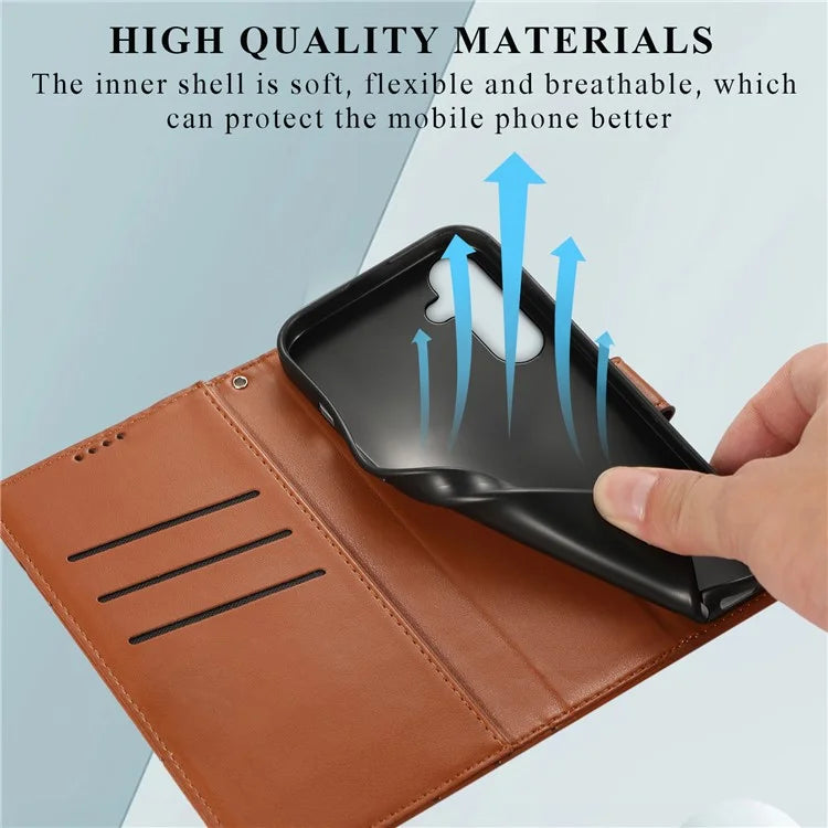 DF-06 For Samsung Galaxy M55 5G / C55 5G / F55 5G Case Line Imprint Leather Bump Proof Cover Cell Phone Accessory Wholesale
