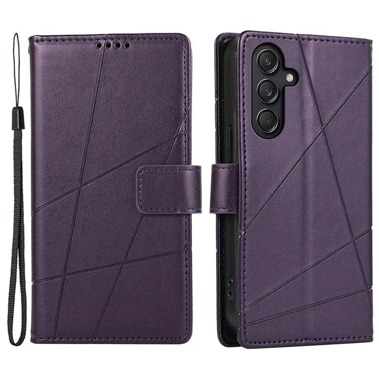 DF-06 For Samsung Galaxy M55 5G / C55 5G / F55 5G Case Line Imprint Leather Bump Proof Cover Cell Phone Accessory Wholesale