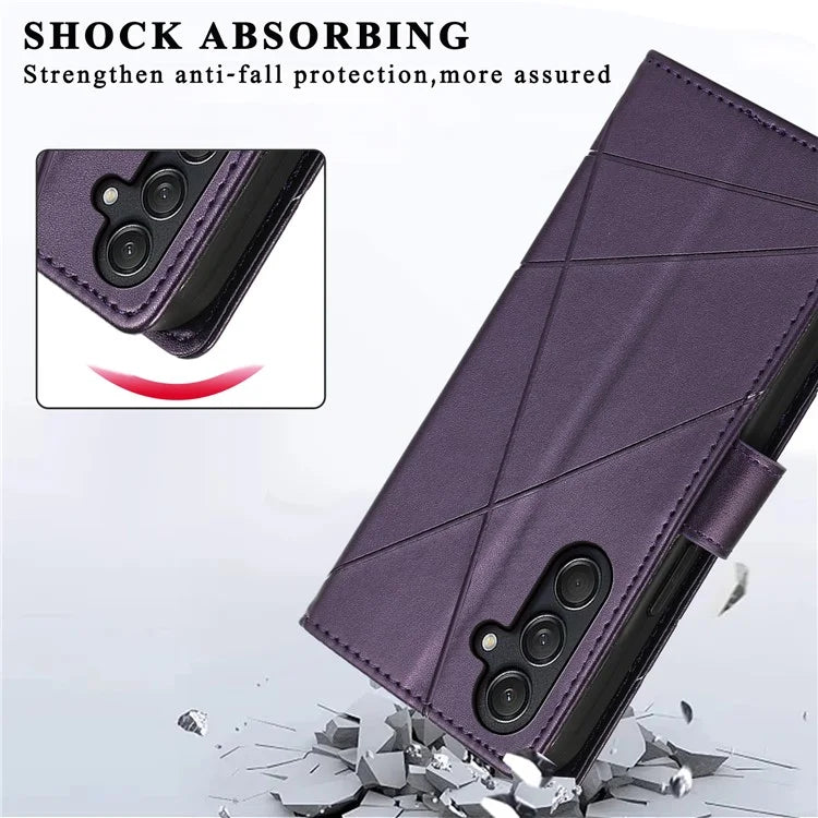 DF-06 For Samsung Galaxy M55 5G / C55 5G / F55 5G Case Line Imprint Leather Bump Proof Cover Cell Phone Accessory Wholesale