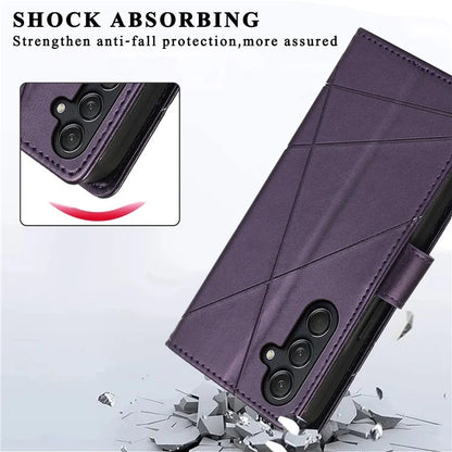 DF-06 For Samsung Galaxy M55 5G / C55 5G / F55 5G Case Line Imprint Leather Bump Proof Cover Cell Phone Accessory Wholesale