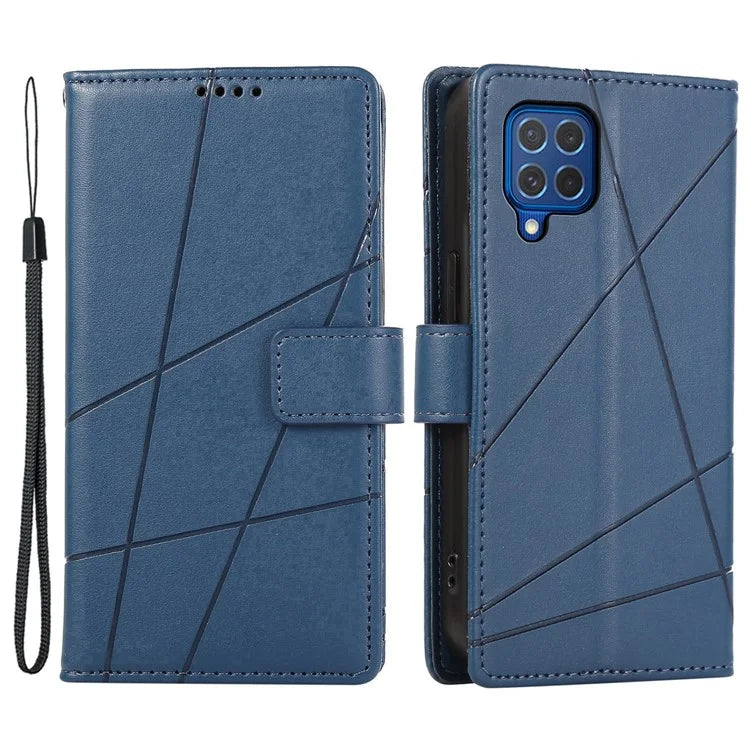 DF-06 For Samsung Galaxy M62 Case PU Leather Line Imprinted Flip Cover Cell Phone Accessories Wholesale
