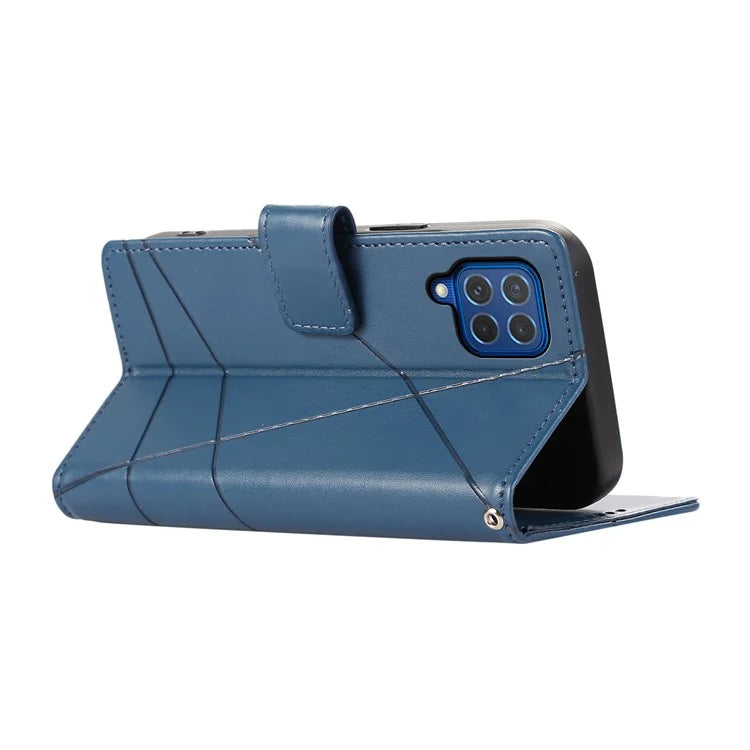 DF-06 For Samsung Galaxy M62 Case PU Leather Line Imprinted Flip Cover Cell Phone Accessories Wholesale