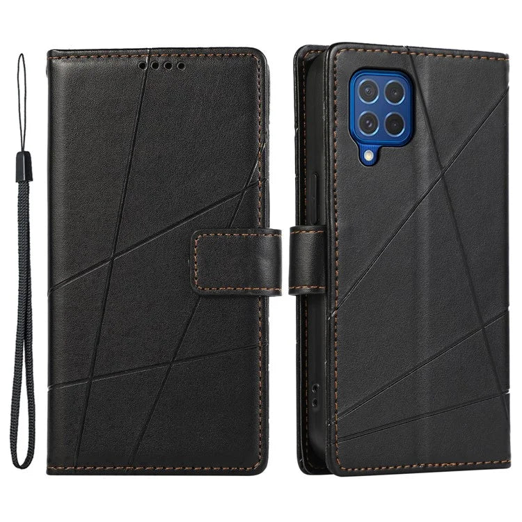 DF-06 For Samsung Galaxy M62 Case PU Leather Line Imprinted Flip Cover Cell Phone Accessories Wholesale