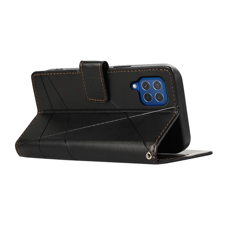 DF-06 For Samsung Galaxy M62 Case PU Leather Line Imprinted Flip Cover Cell Phone Accessories Wholesale