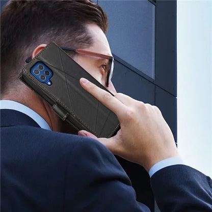 DF-06 For Samsung Galaxy M62 Case PU Leather Line Imprinted Flip Cover Cell Phone Accessories Wholesale