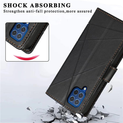 DF-06 For Samsung Galaxy M62 Case PU Leather Line Imprinted Flip Cover Cell Phone Accessories Wholesale