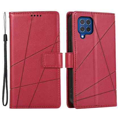 DF-06 For Samsung Galaxy M62 Case PU Leather Line Imprinted Flip Cover Cell Phone Accessories Wholesale
