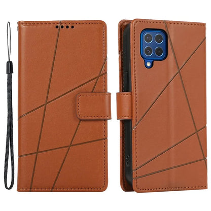 DF-06 For Samsung Galaxy M62 Case PU Leather Line Imprinted Flip Cover Cell Phone Accessories Wholesale