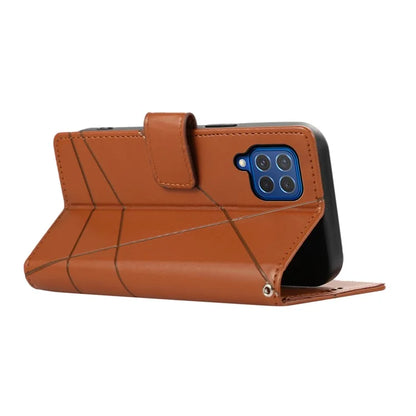 DF-06 For Samsung Galaxy M62 Case PU Leather Line Imprinted Flip Cover Cell Phone Accessories Wholesale
