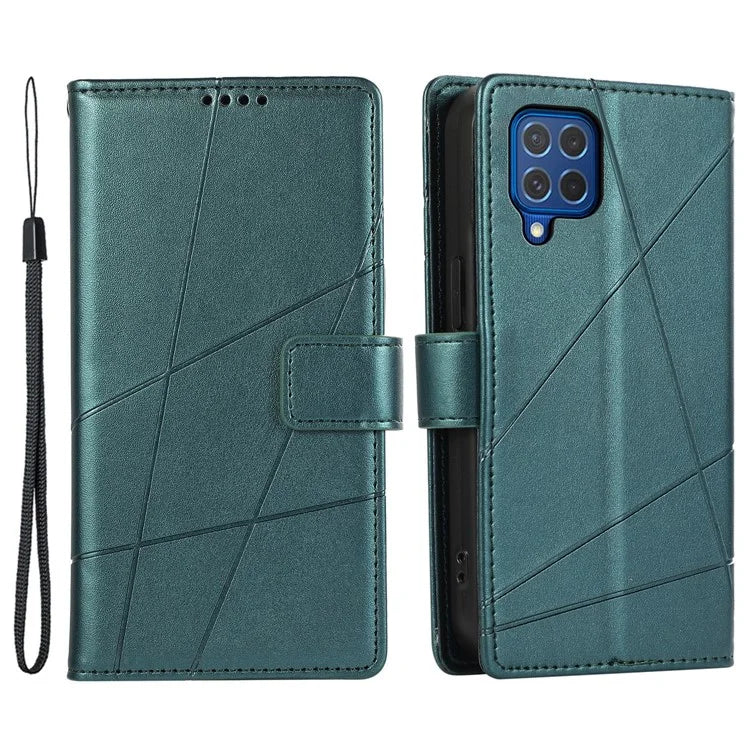 DF-06 For Samsung Galaxy M62 Case PU Leather Line Imprinted Flip Cover Cell Phone Accessories Wholesale