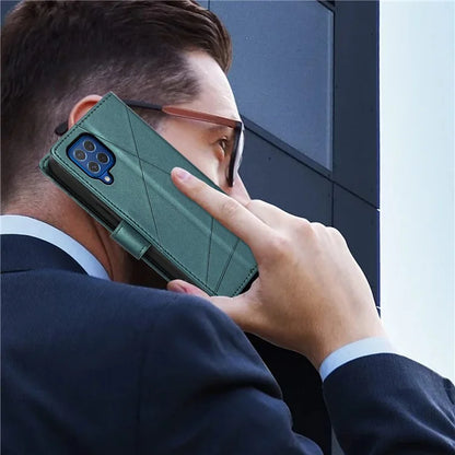 DF-06 For Samsung Galaxy M62 Case PU Leather Line Imprinted Flip Cover Cell Phone Accessories Wholesale