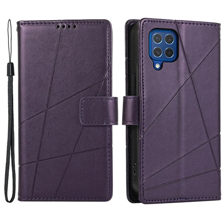 DF-06 For Samsung Galaxy M62 Case PU Leather Line Imprinted Flip Cover Cell Phone Accessories Wholesale