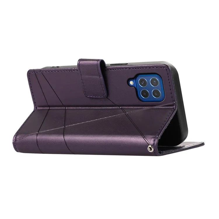 DF-06 For Samsung Galaxy M62 Case PU Leather Line Imprinted Flip Cover Cell Phone Accessories Wholesale