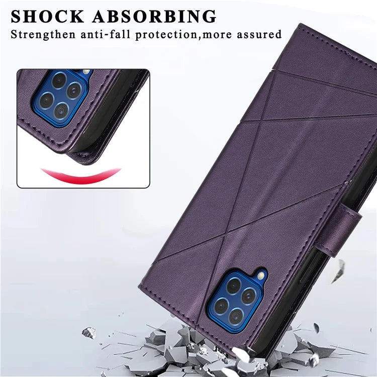 DF-06 For Samsung Galaxy M62 Case PU Leather Line Imprinted Flip Cover Cell Phone Accessories Wholesale