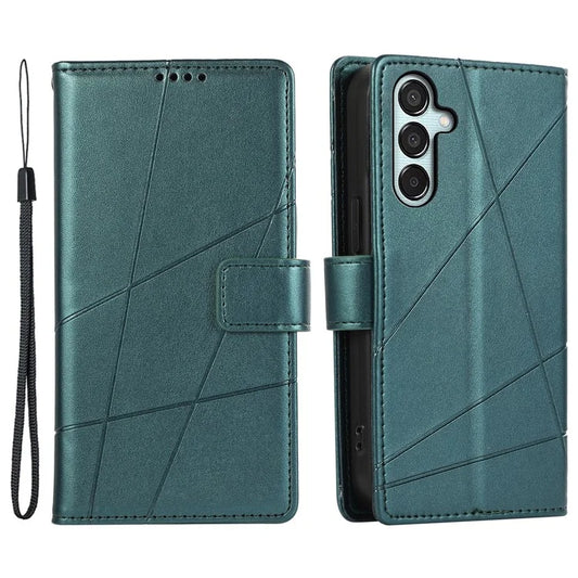 DF-06 For Samsung Galaxy M15 5G / F15 5G Case Line Imprinted Leather Flip Cover Mobile Accessories Wholesale