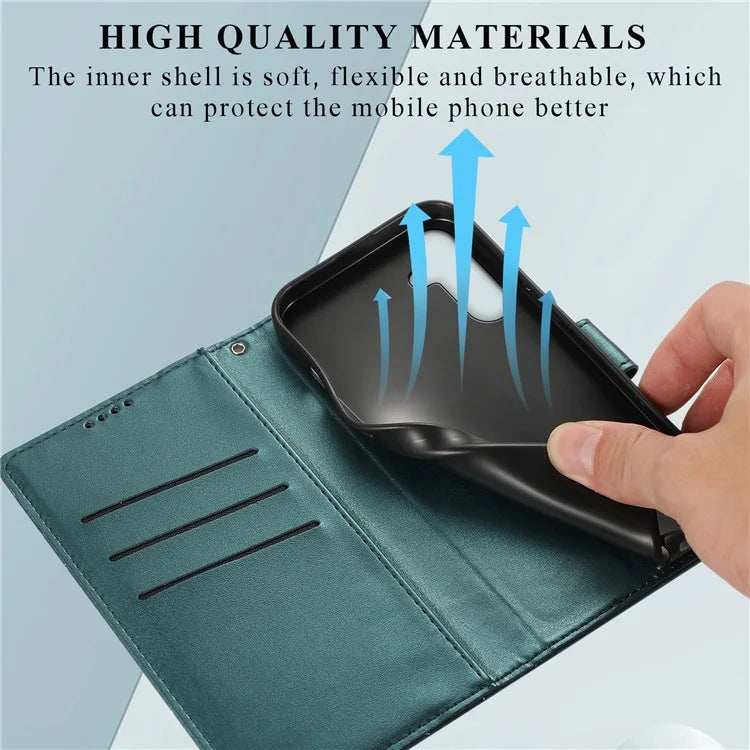 DF-06 For Samsung Galaxy M15 5G / F15 5G Case Line Imprinted Leather Flip Cover Mobile Accessories Wholesale