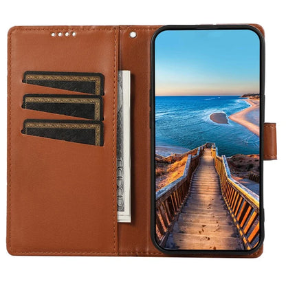 DF-06 For Samsung Galaxy M15 5G / F15 5G Case Line Imprinted Leather Flip Cover Mobile Accessories Wholesale