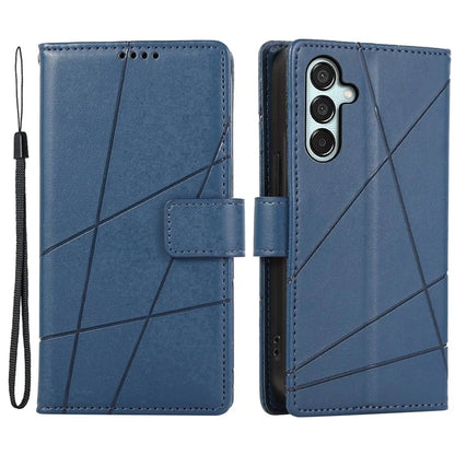 DF-06 For Samsung Galaxy M15 5G / F15 5G Case Line Imprinted Leather Flip Cover Mobile Accessories Wholesale