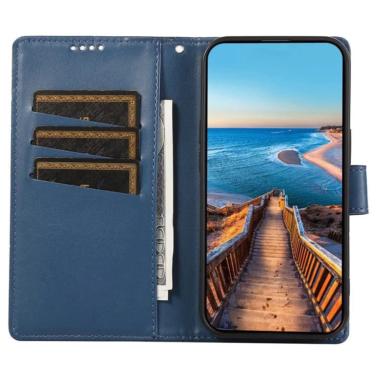 DF-06 For Samsung Galaxy M15 5G / F15 5G Case Line Imprinted Leather Flip Cover Mobile Accessories Wholesale