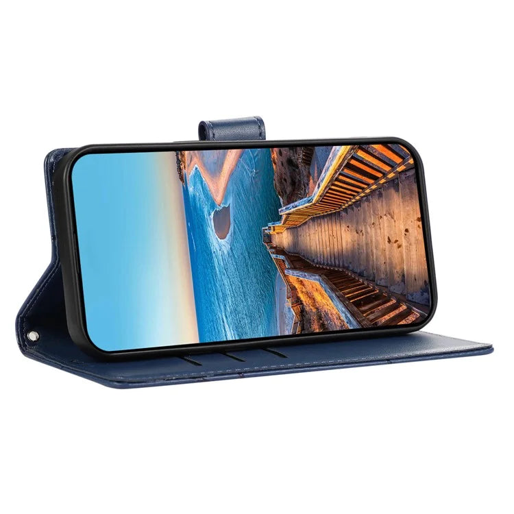DF-06 For Samsung Galaxy M15 5G / F15 5G Case Line Imprinted Leather Flip Cover Mobile Accessories Wholesale