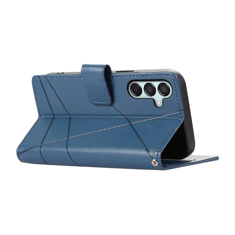 DF-06 For Samsung Galaxy M15 5G / F15 5G Case Line Imprinted Leather Flip Cover Mobile Accessories Wholesale
