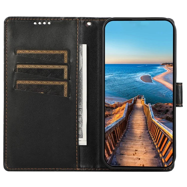 DF-06 For Samsung Galaxy M15 5G / F15 5G Case Line Imprinted Leather Flip Cover Mobile Accessories Wholesale