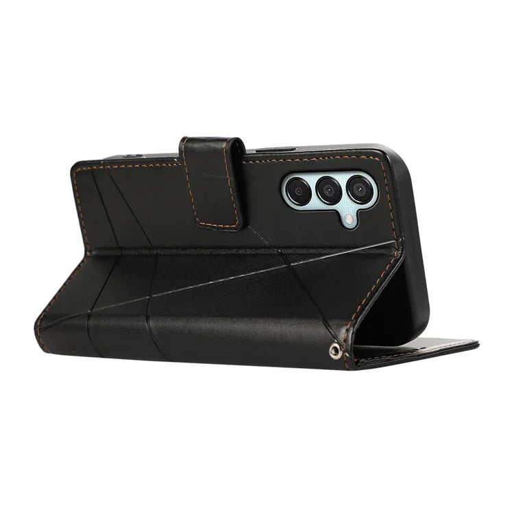 DF-06 For Samsung Galaxy M15 5G / F15 5G Case Line Imprinted Leather Flip Cover Mobile Accessories Wholesale